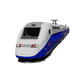 Realistic TGV Pos High Speed Train 3D
